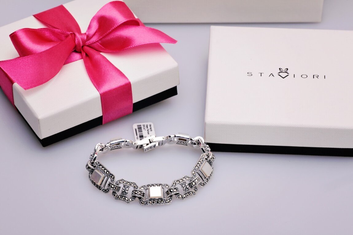 Srebrna bransoleta BDM2866 - Markazyty